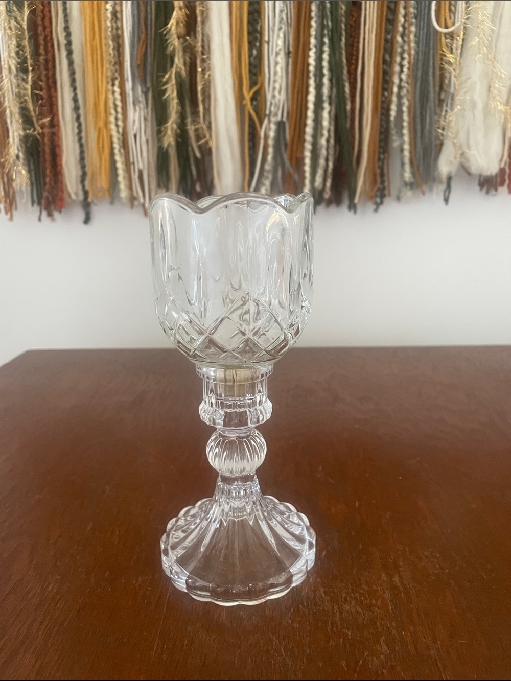 Clear Glass Decorative candle sconce like new